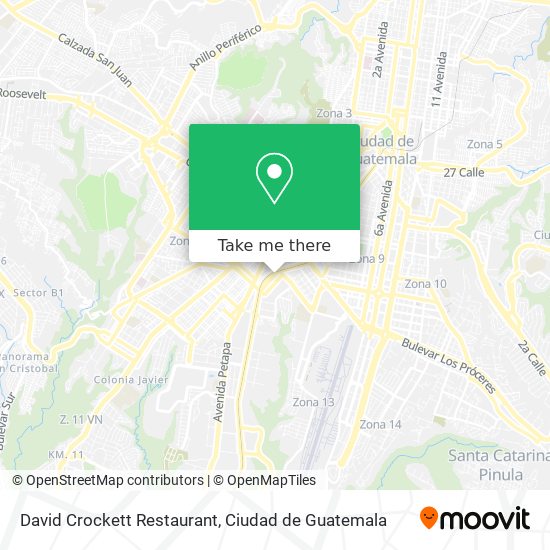 David Crockett Restaurant map