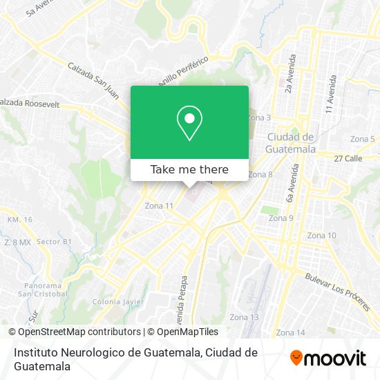 Mapa de Instituto Neurologico de Guatemala