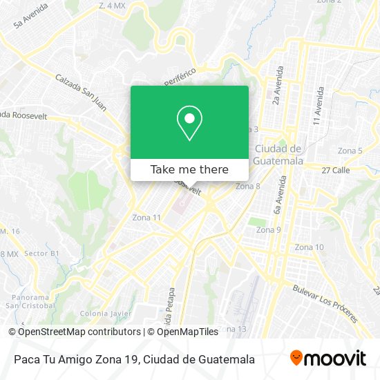 Paca Tu Amigo Zona 19 map