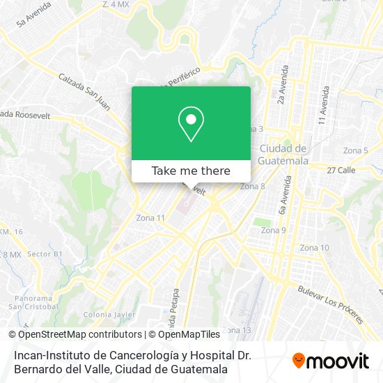 Incan-Instituto de Cancerología y Hospital Dr. Bernardo del Valle map