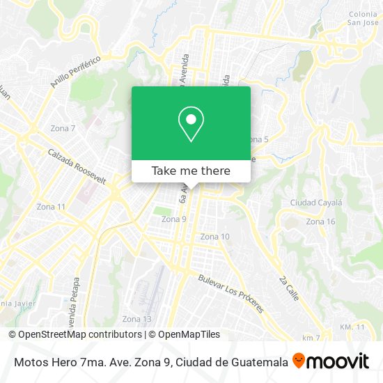 Motos Hero 7ma. Ave. Zona 9 map