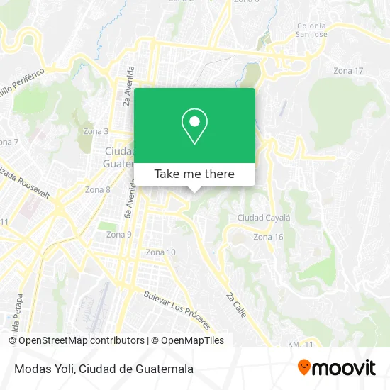 Modas Yoli map