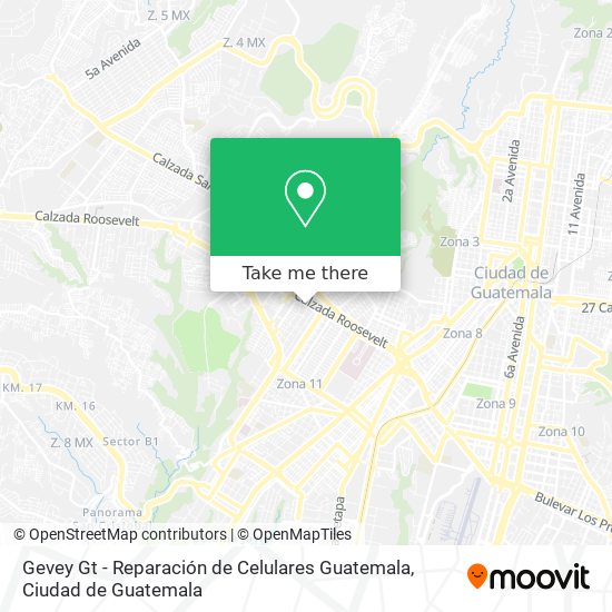 Gevey Gt - Reparación de Celulares Guatemala map