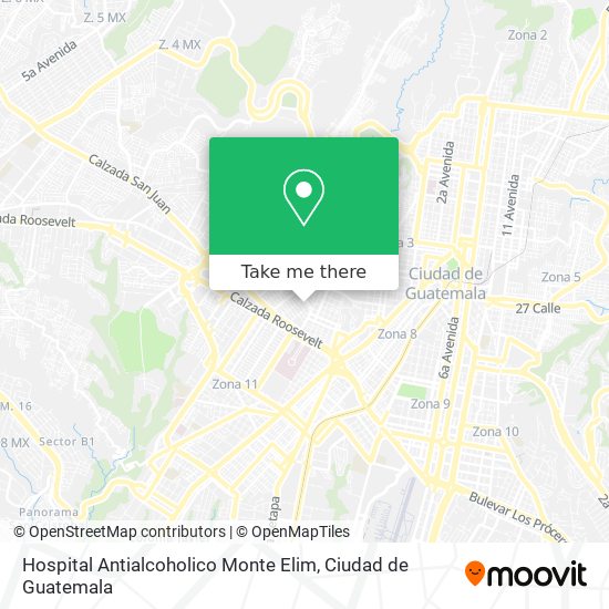 Hospital Antialcoholico Monte Elim map