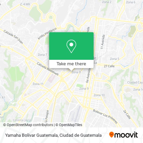 Yamaha Bolivar Guatemala map