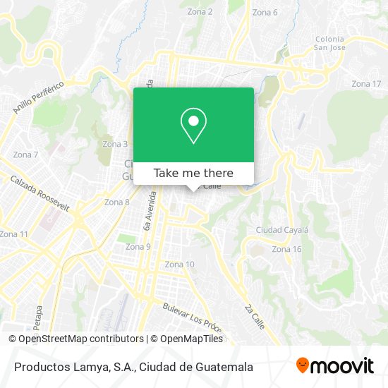 Productos Lamya, S.A. map