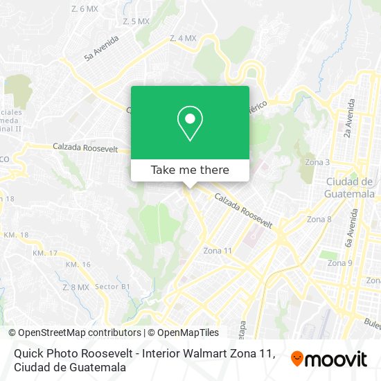 Mapa de Quick Photo Roosevelt - Interior Walmart Zona 11