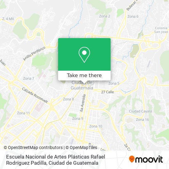 Mapa de Escuela Nacional de Artes Plásticas Rafael Rodríguez Padilla