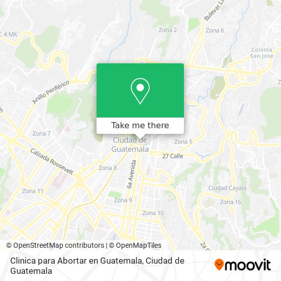 Clinica para Abortar en Guatemala map