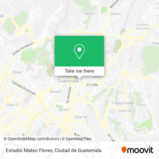 How to get to Estadio Mateo Flores in Zona 5 by Bus?