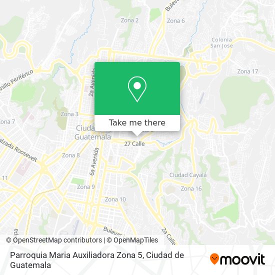 Mapa de Parroquia Maria Auxiliadora Zona 5