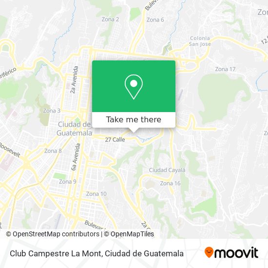 Club Campestre La Mont map