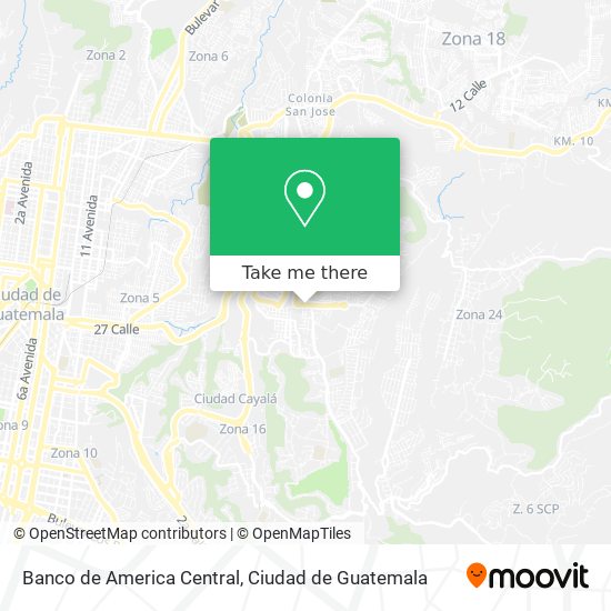 Banco de America Central map