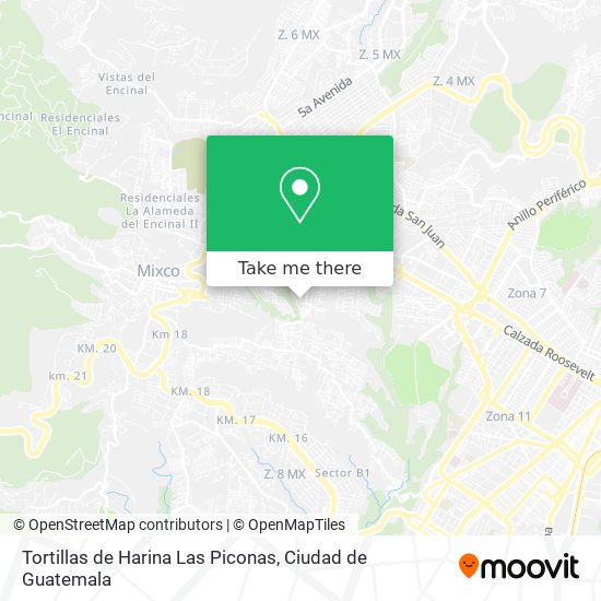 Mapa de Tortillas de Harina Las Piconas