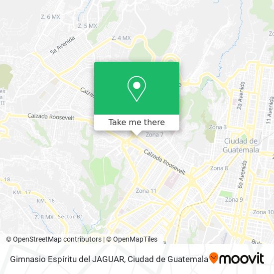 Gimnasio Espíritu del JAGUAR map