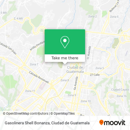 Gasolinera Shell Bonanza map