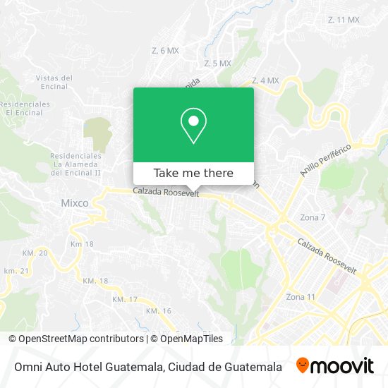 Omni Auto Hotel Guatemala map