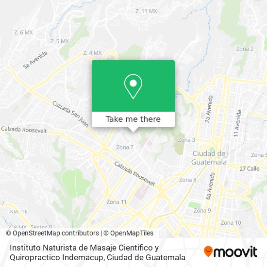 Mapa de Instituto Naturista de Masaje Cientifico y Quiropractico Indemacup