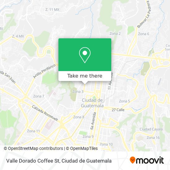 Valle Dorado Coffee St map