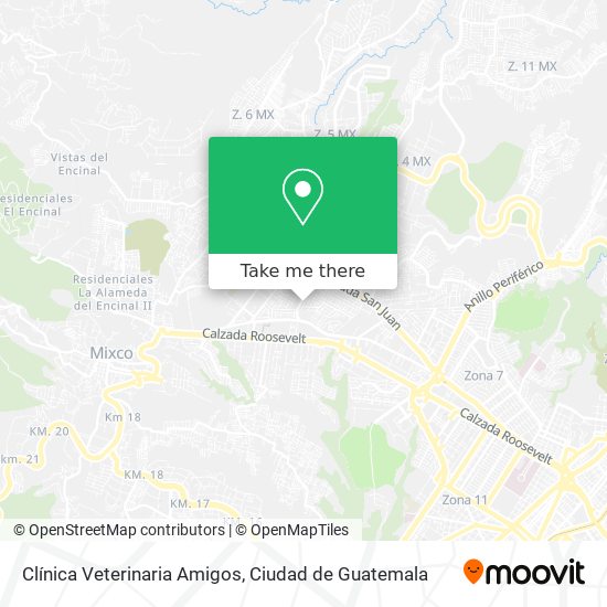 How to get to Clínica Veterinaria Amigos in Mixco by Bus? How to get to Clínica Veterinaria Amigos in Mixco by Bus?