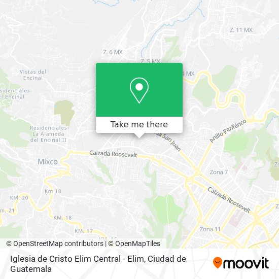 How to get to Iglesia de Cristo Elim Central - Elim in Mixco by Bus?