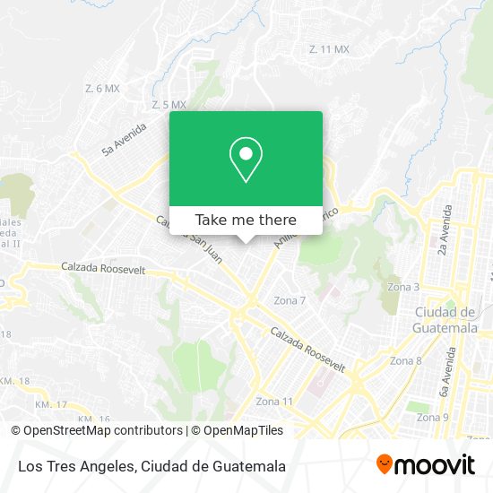 Los Tres Angeles map