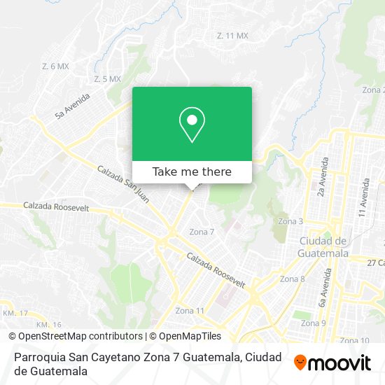 Mapa de Parroquia San Cayetano Zona 7 Guatemala