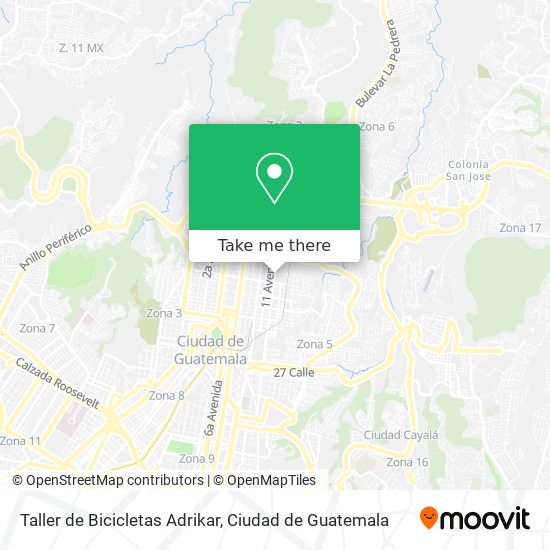 Mapa de Taller de Bicicletas Adrikar