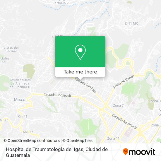 Hospital de Traumatologia del Igss map