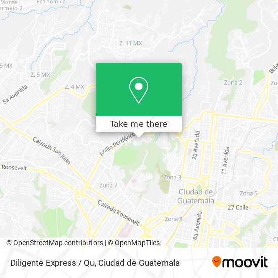 Mapa de Diligente Express / Qu