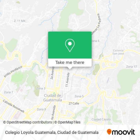 Mapa de Colegio Loyola Guatemala