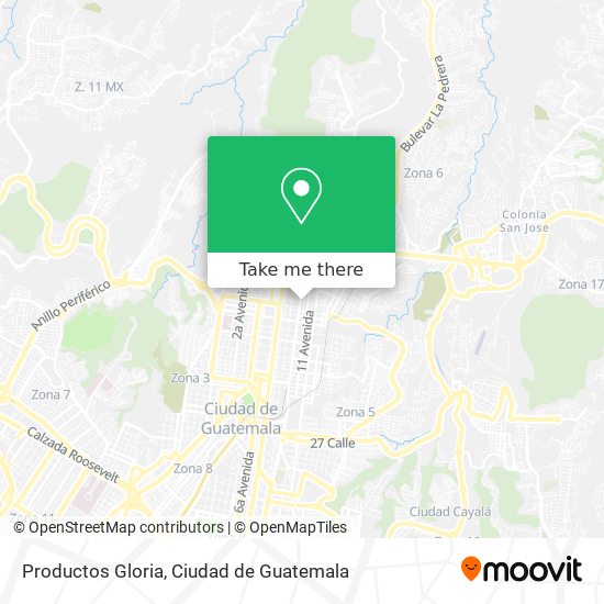 Productos Gloria map