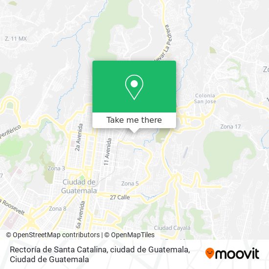 Mapa de Rectoría de Santa Catalina, ciudad de Guatemala
