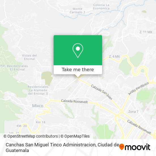 Mapa de Canchas San Miguel Tinco Administracion