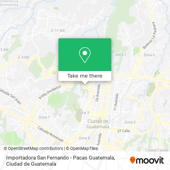 Importadora San Fernando - Pacas Guatemala map