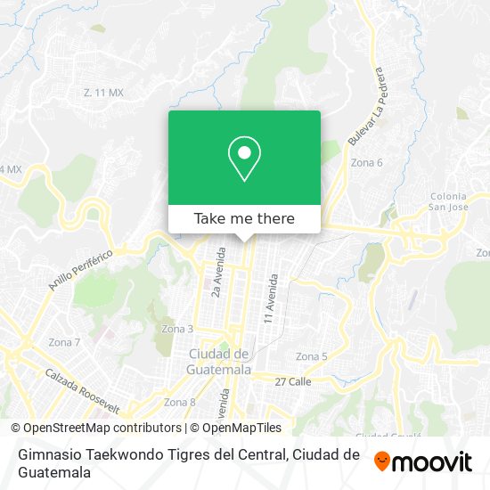 Mapa de Gimnasio Taekwondo Tigres del Central