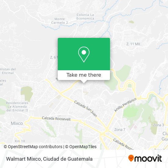 Mapa de Walmart Mixco