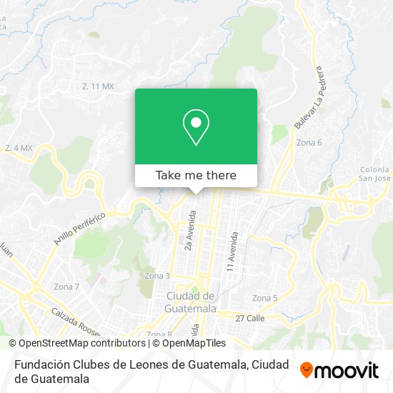 Mapa de Fundación Clubes de Leones de Guatemala