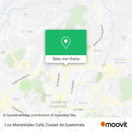 Mapa de Los Manantiales Café