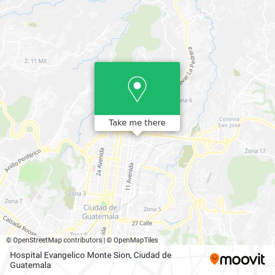 Hospital Evangelico Monte Sion map