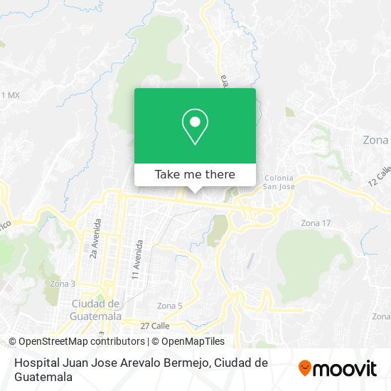 Mapa de Hospital Juan Jose Arevalo Bermejo