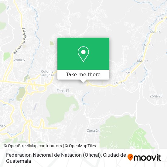 Federacion Nacional de Natacion (Oficial) map