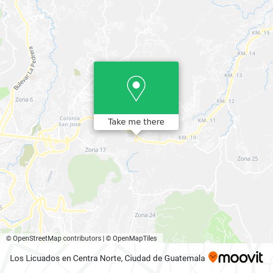 Mapa de Los Licuados en Centra Norte