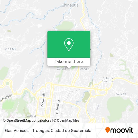 Gas Vehicular Tropigas map