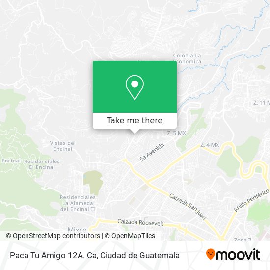 Paca Tu Amigo 12A. Ca map