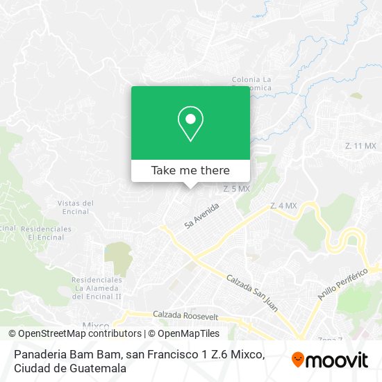 Panaderia Bam Bam, san Francisco 1 Z.6 Mixco map