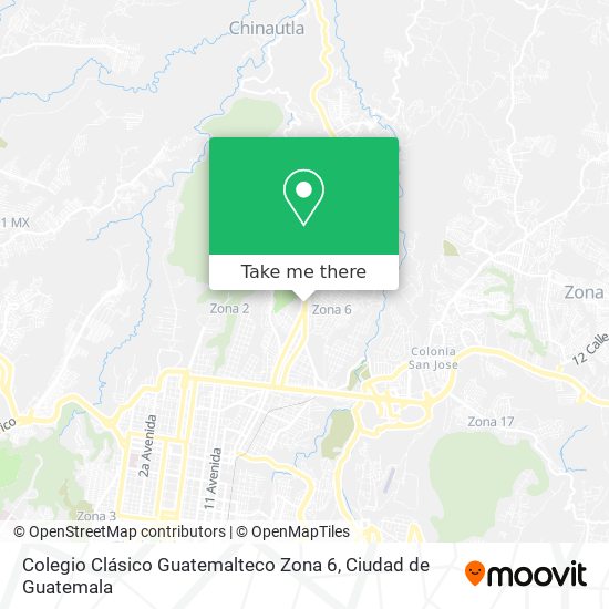 Colegio Clásico Guatemalteco Zona 6 map