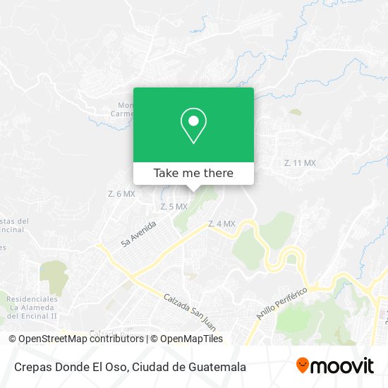 Mapa de Crepas Donde El Oso