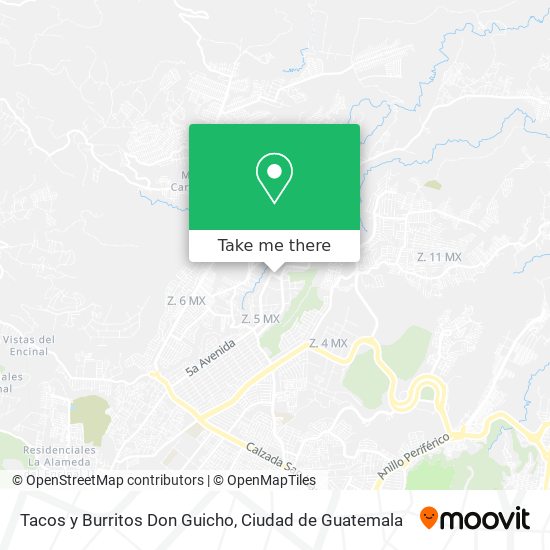 Mapa de Tacos y Burritos Don Guicho
