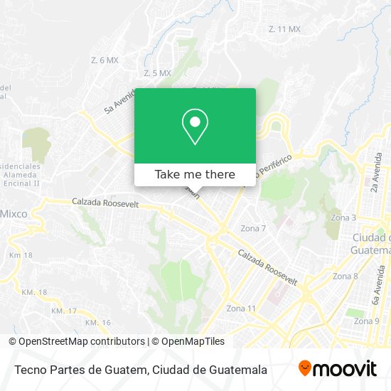 Tecno Partes de Guatem map